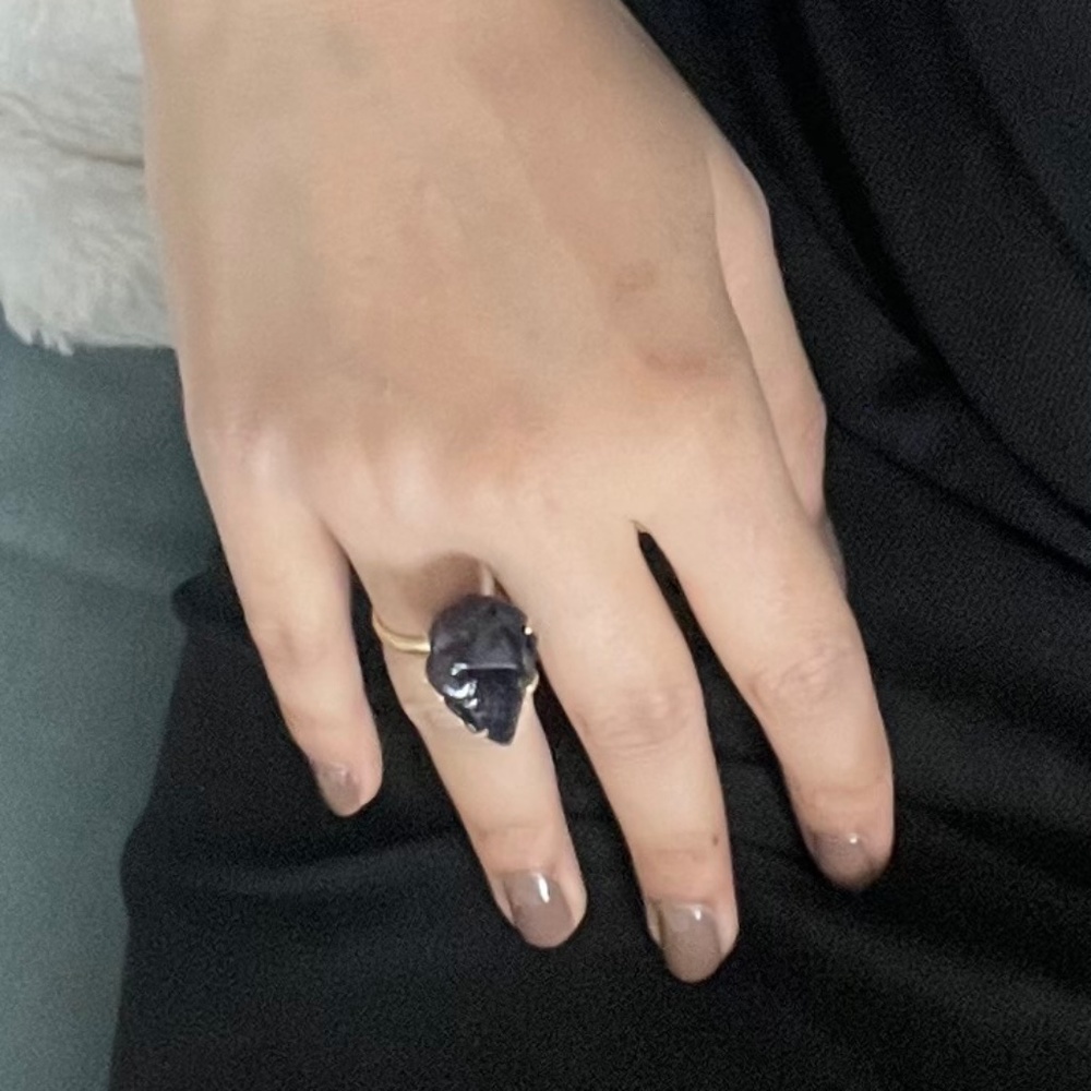 Limited edition gold plated with raw stone Finger ring you can’t miss - Picture 2 of 2